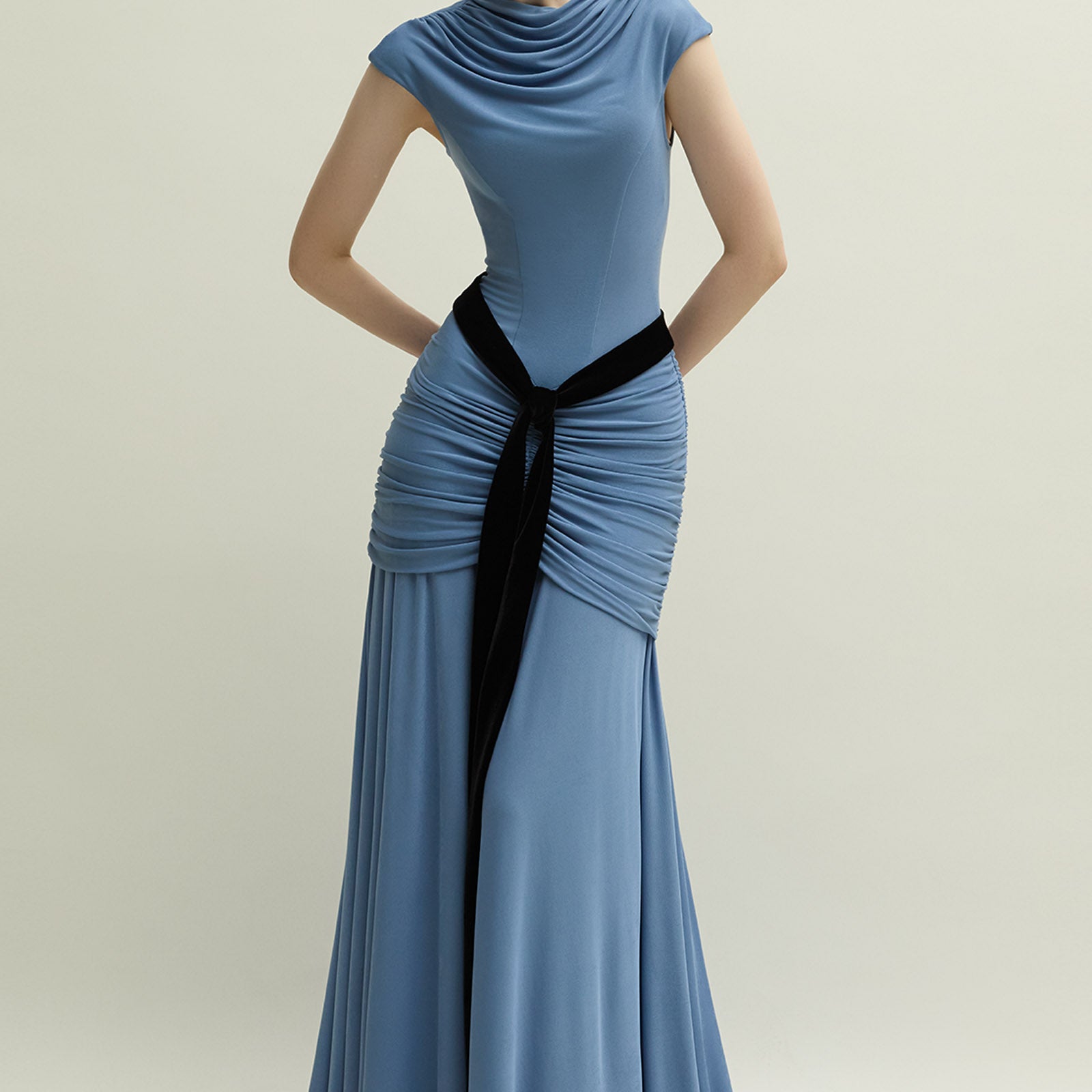 Primrose Cowl Gathering Maxi Dress