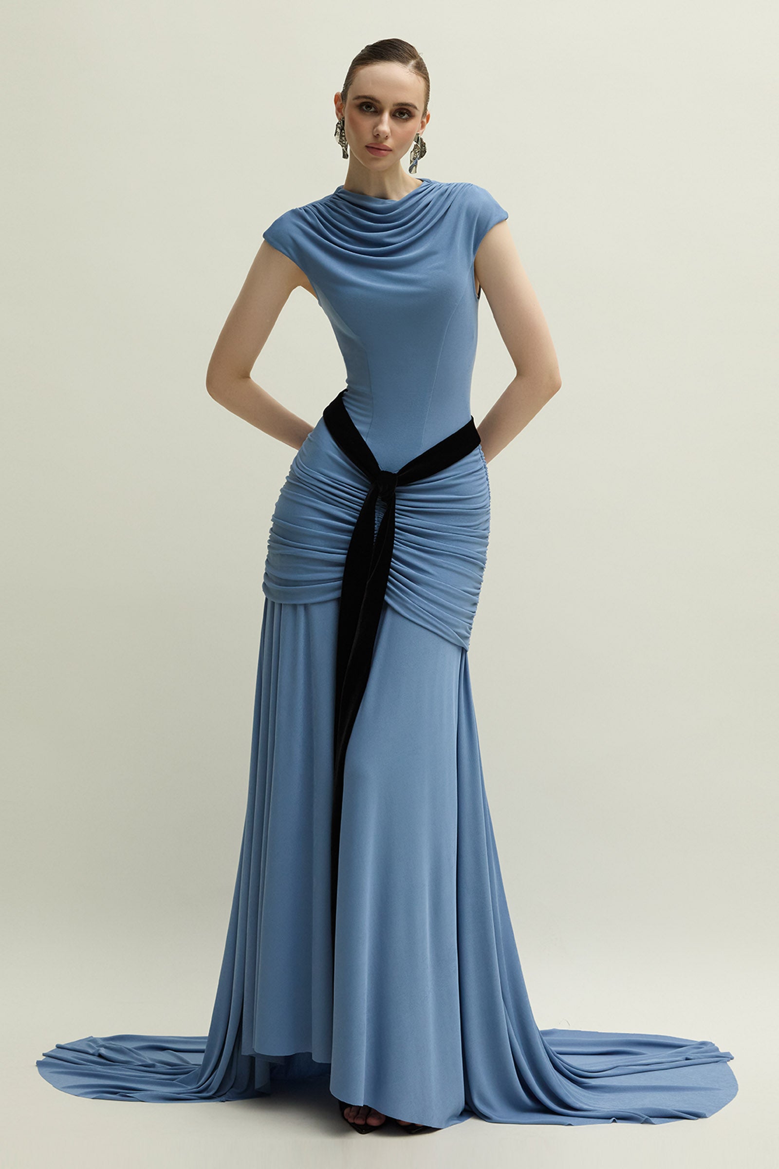 Primrose Cowl Gathering Maxi Dress