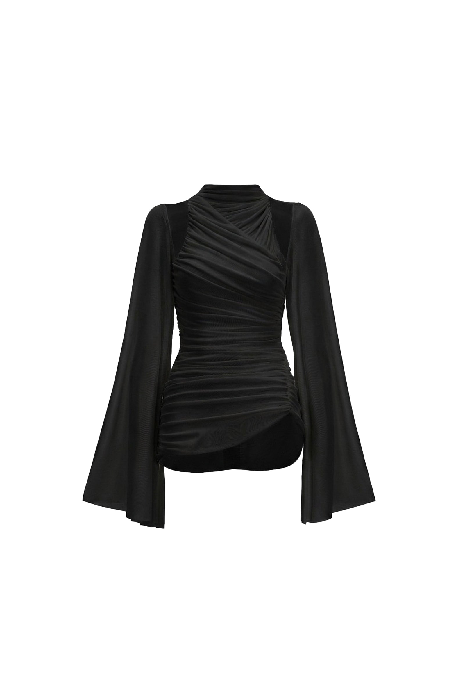 Nayeli Bodycon Cape Sleeved Elastic Cotton Top