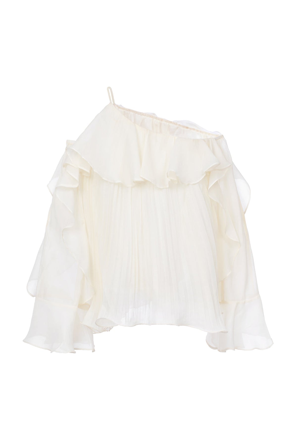 Rosie Blouson Ruffle Trim Organza Top