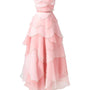 Everlee Strapless Layered Organza Ankle Length Dress