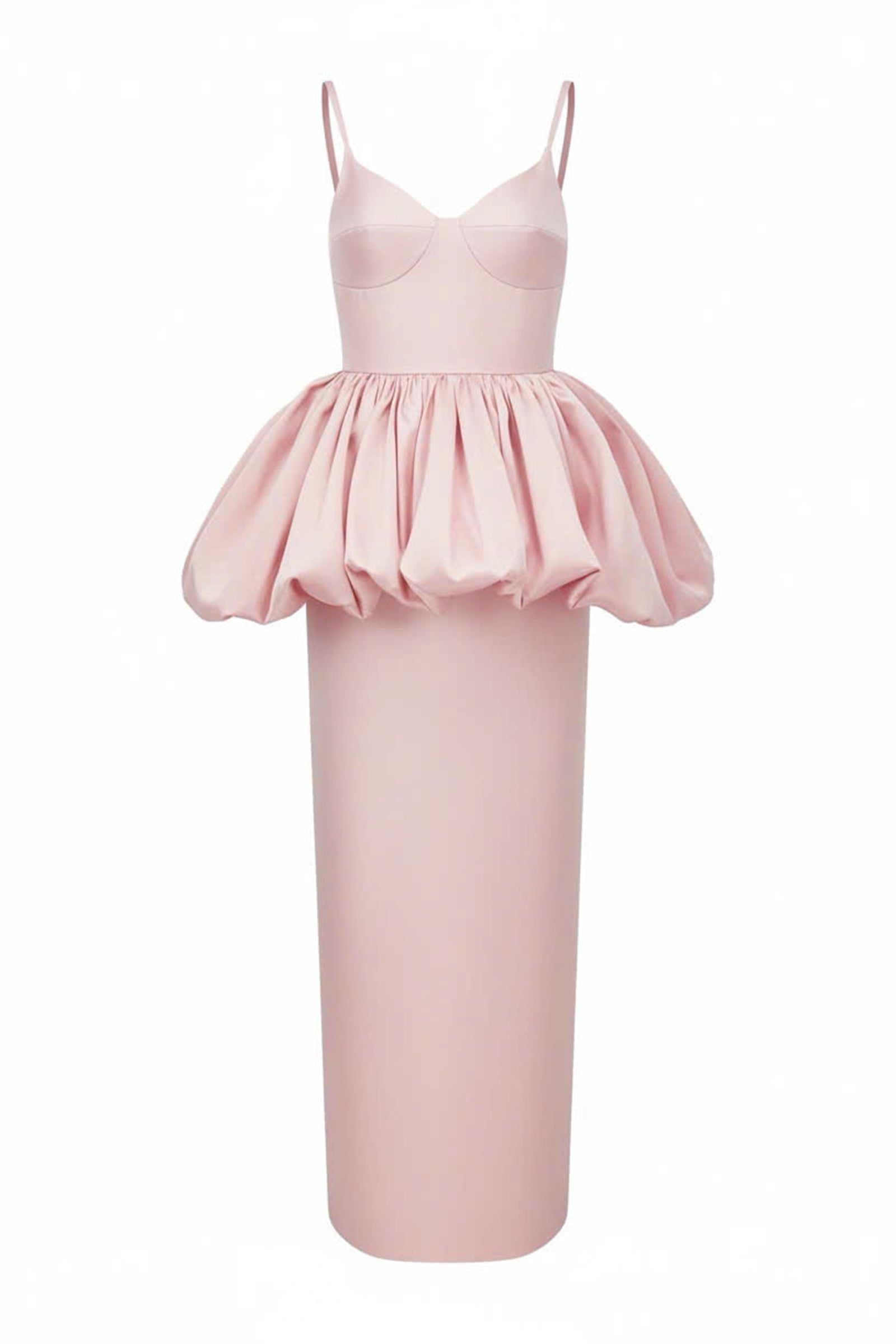 Lullaby Peplum Gathering Maxi Dress