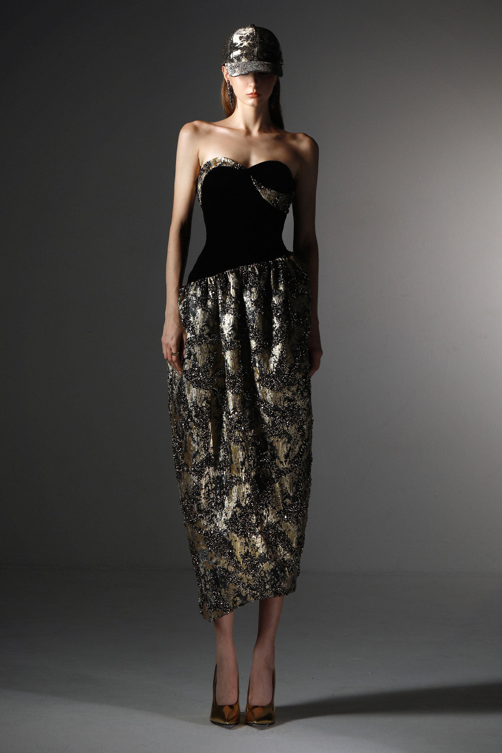 Shatterlight Sweetheart Midi Dress