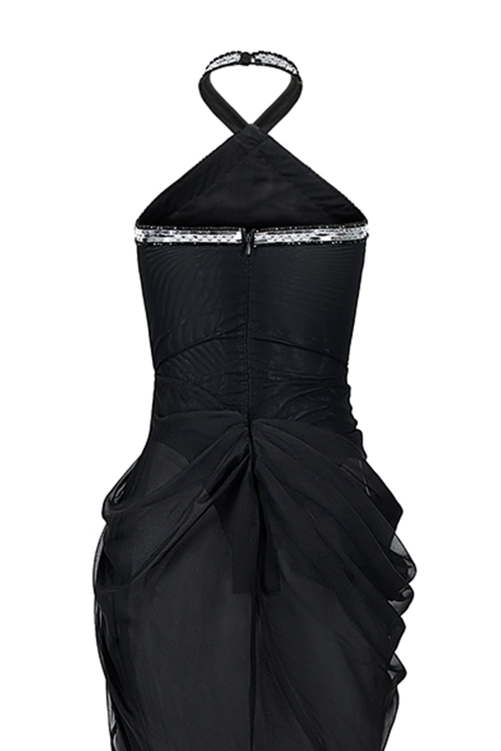 Willa Slit Halter Neck Chiffon Extra Long Length Dress