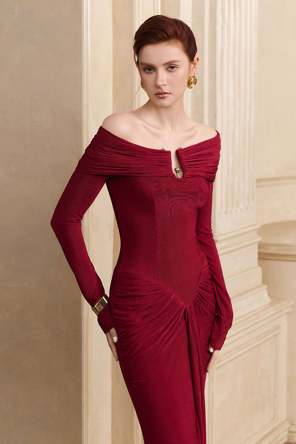 Athena Off-Shoulder Maxi Dress