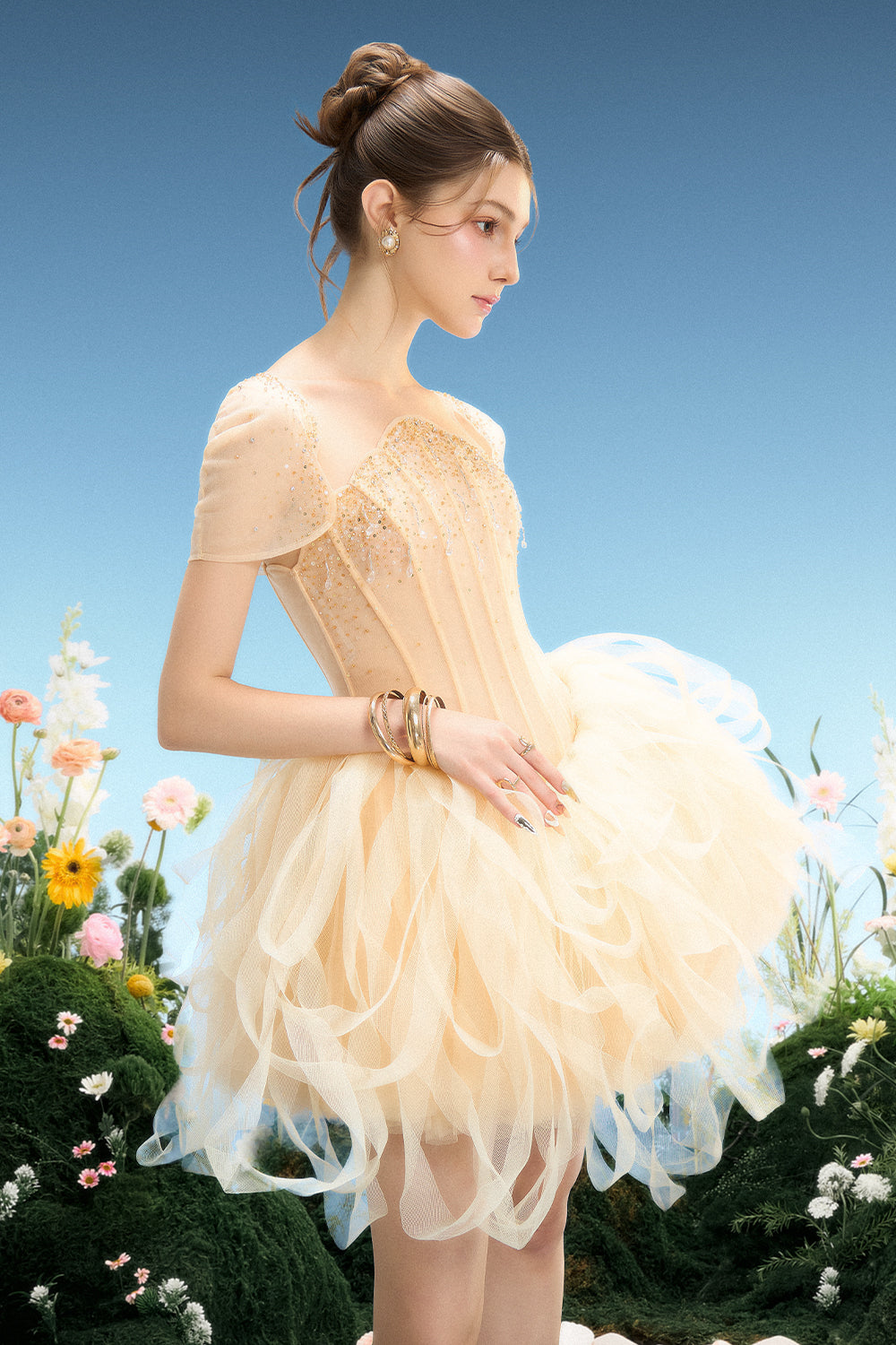Soline Babydoll Mini Dress