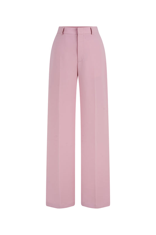 Margot Straight Basic Poly Silk Floor Length Pants