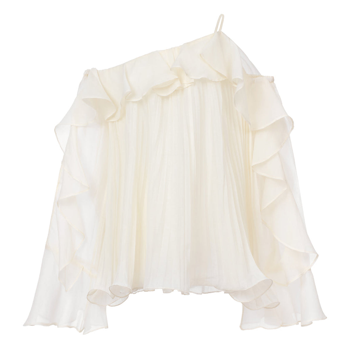Rosie Blouson Ruffle Trim Organza Top