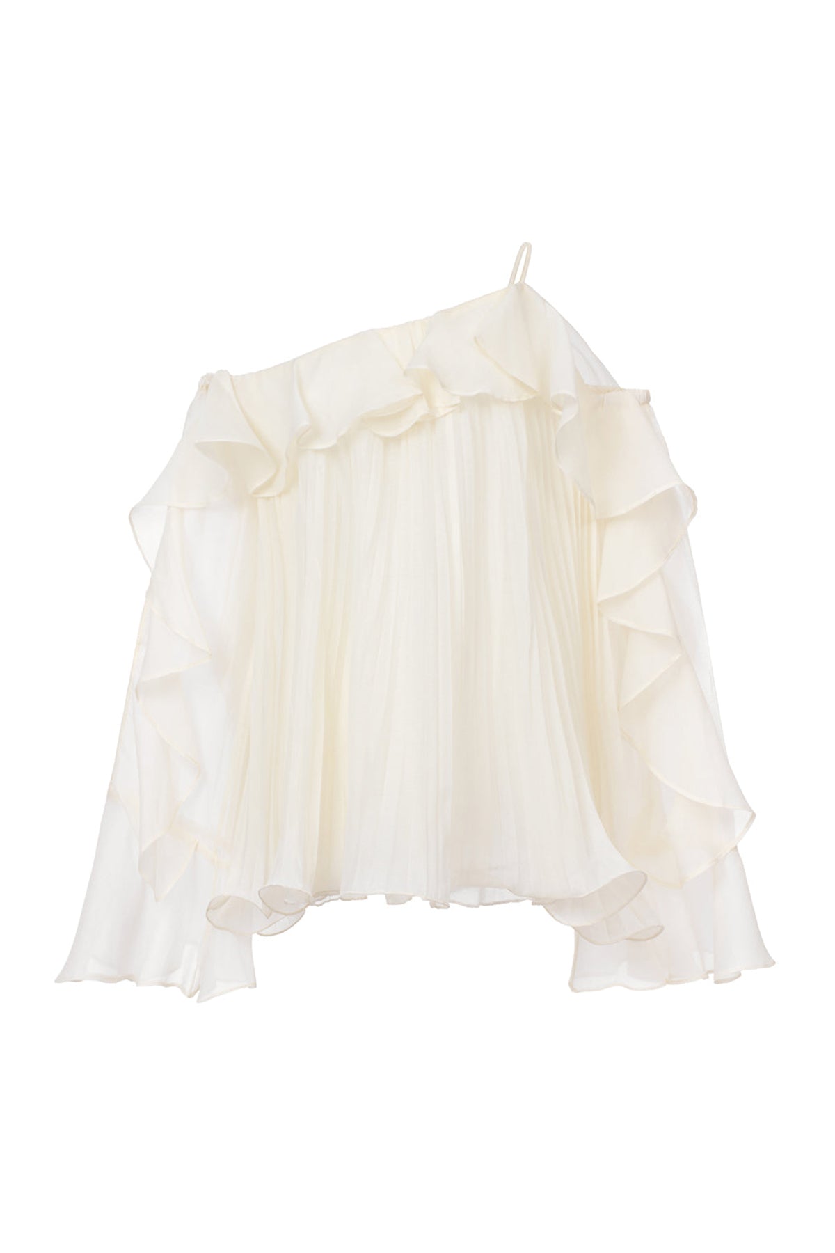 Rosie Blouson Ruffle Trim Organza Top