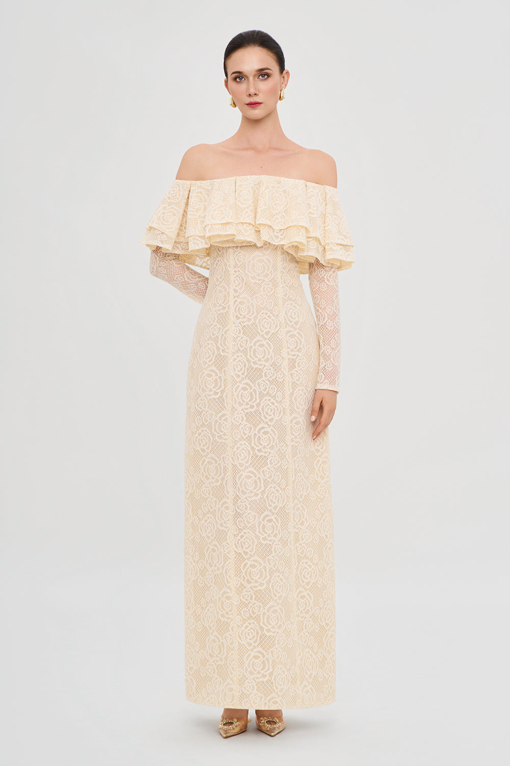 Roselle Off-Shoulder Ruffle Maxi Dress