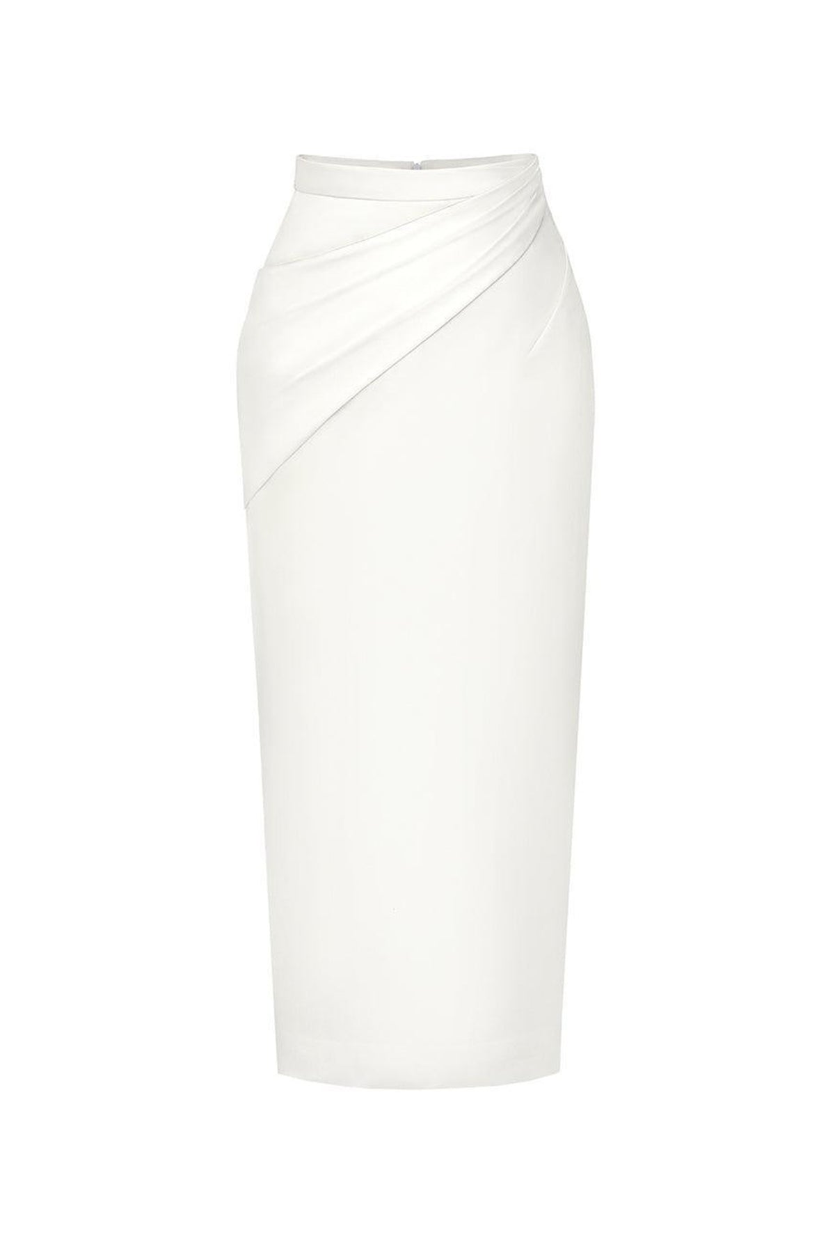 Serena Straight Back Slit Rayon Blend Skirt