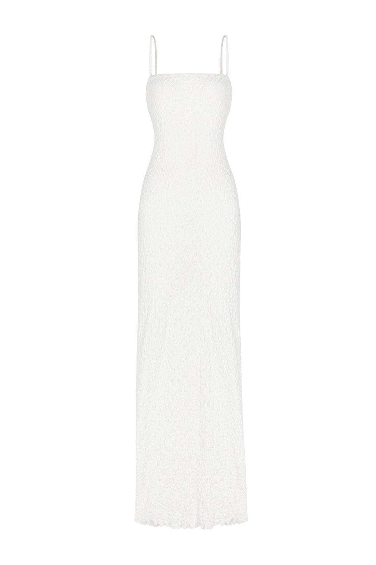 Sugar Sheath Square Neck Ribbed Spandex Maxi Dress