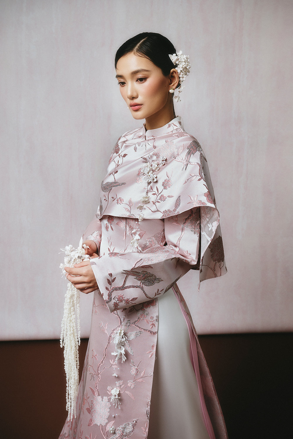 Tinh Lien Mandarin Embroidery Ao Dai