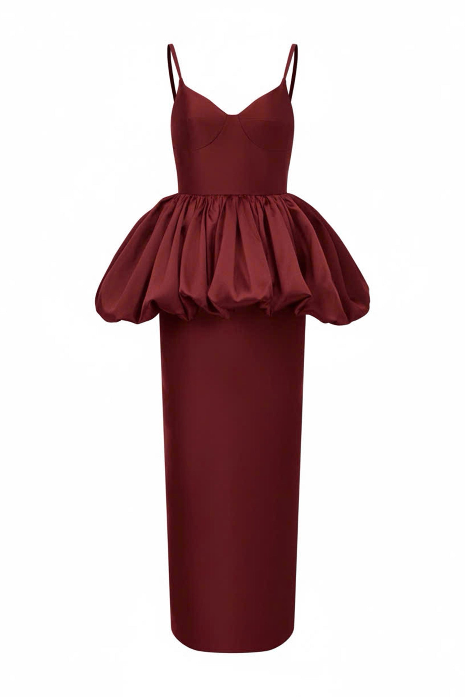 Lullaby Peplum Gathering Maxi Dress