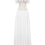 Nebula Fit and Flare Floral Mesh Lace Floor Length Dress