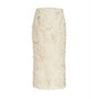 Farley Straight Feather Taffeta Midi Skirt