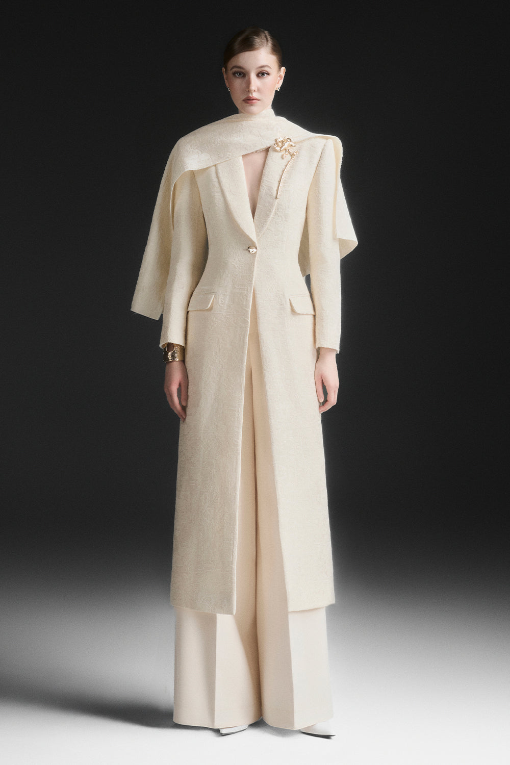 Vaelith V-Neck Trench Coat