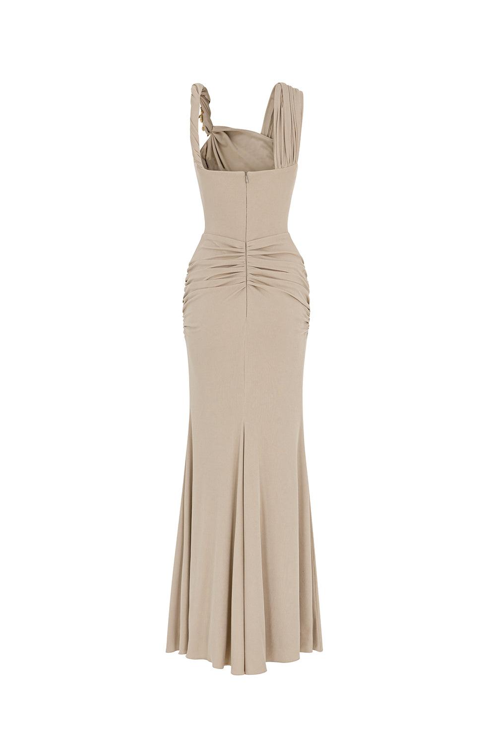 Majorie Sarong Twisted Spandex Ankle Length Dress