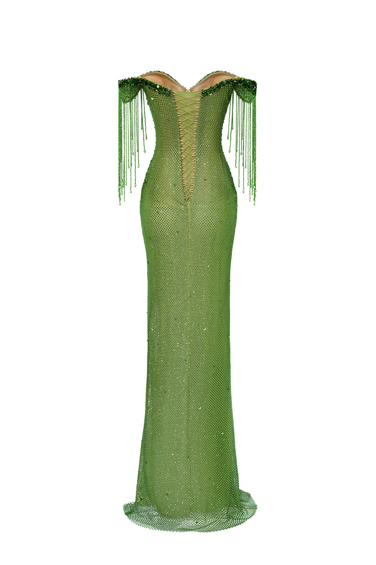 Cillian Sheath Off-Shoulder Mesh Floor Length Dress