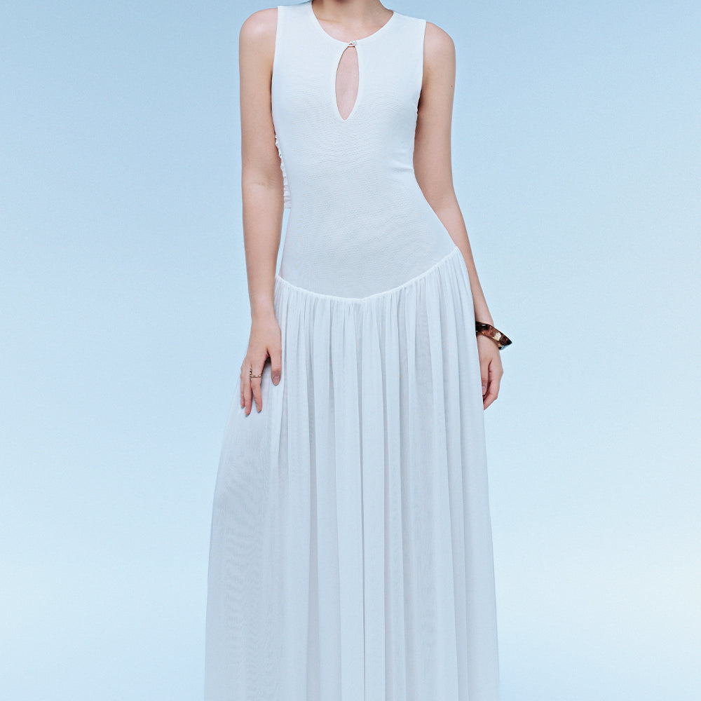 Mallow Keyhole Neck Maxi Dress