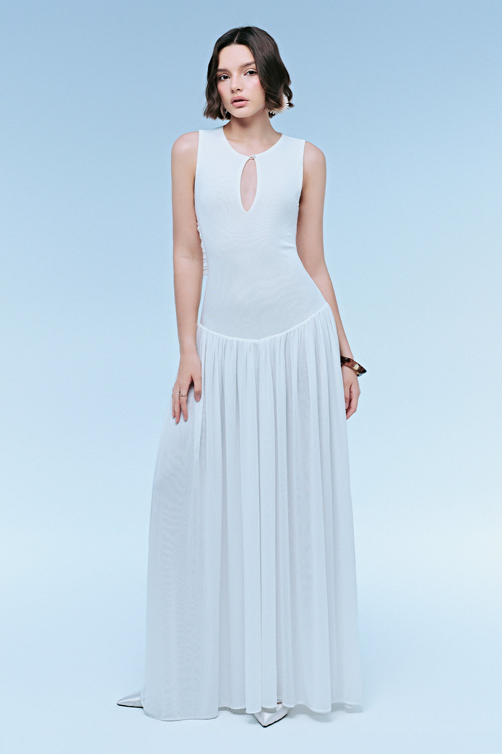 Mallow Keyhole Neck Maxi Dress