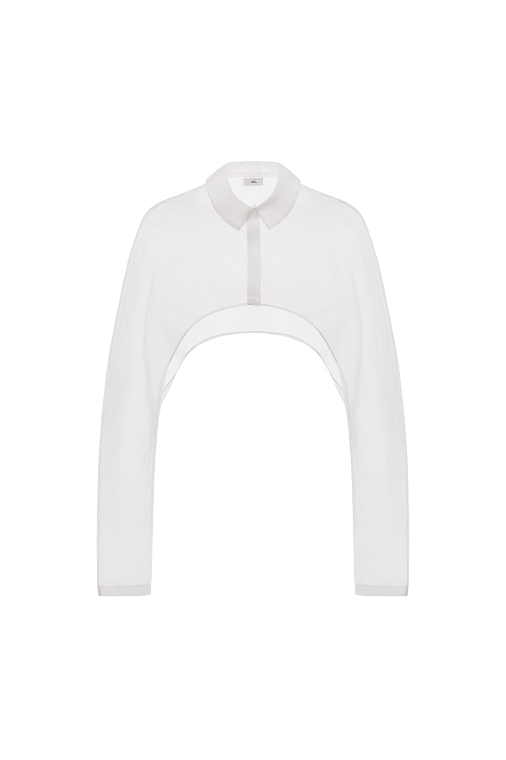 Jesse Cropped Collared Neck Organza Shirt
