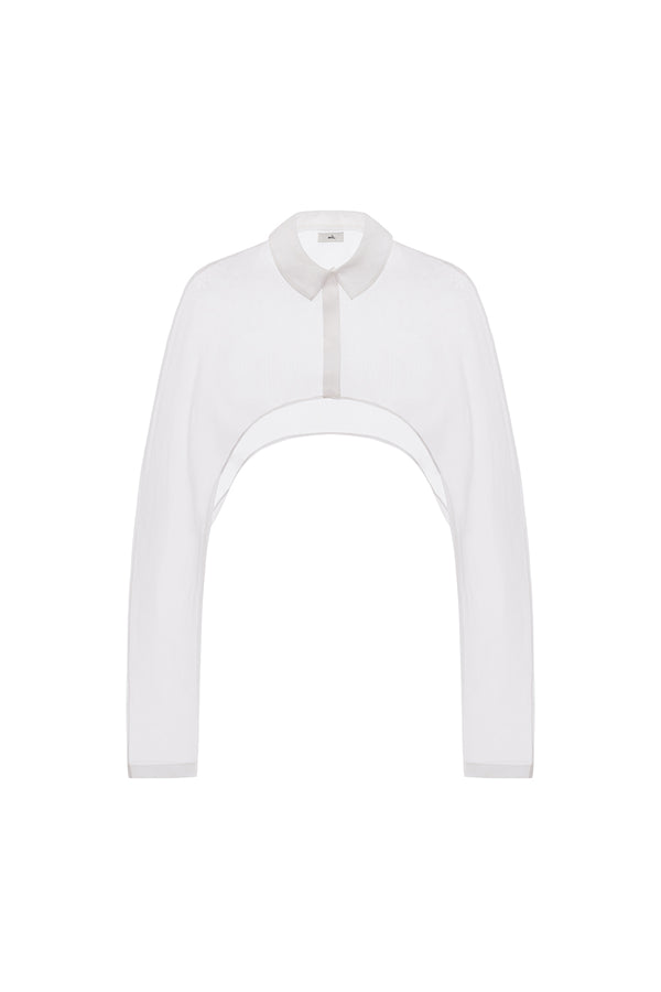 Jesse Cropped Collared Neck Organza Shirt