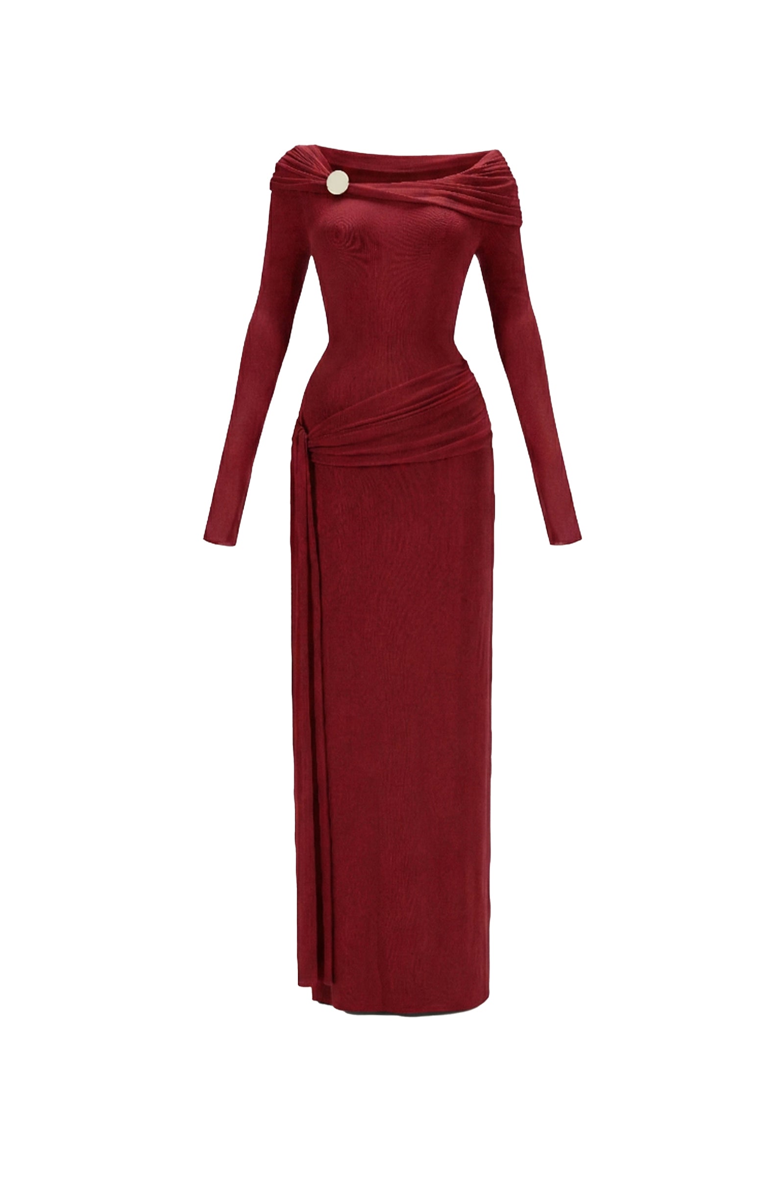 Dandelion Sheath Long Sleeved Elastic Cotton Floor Length Dress