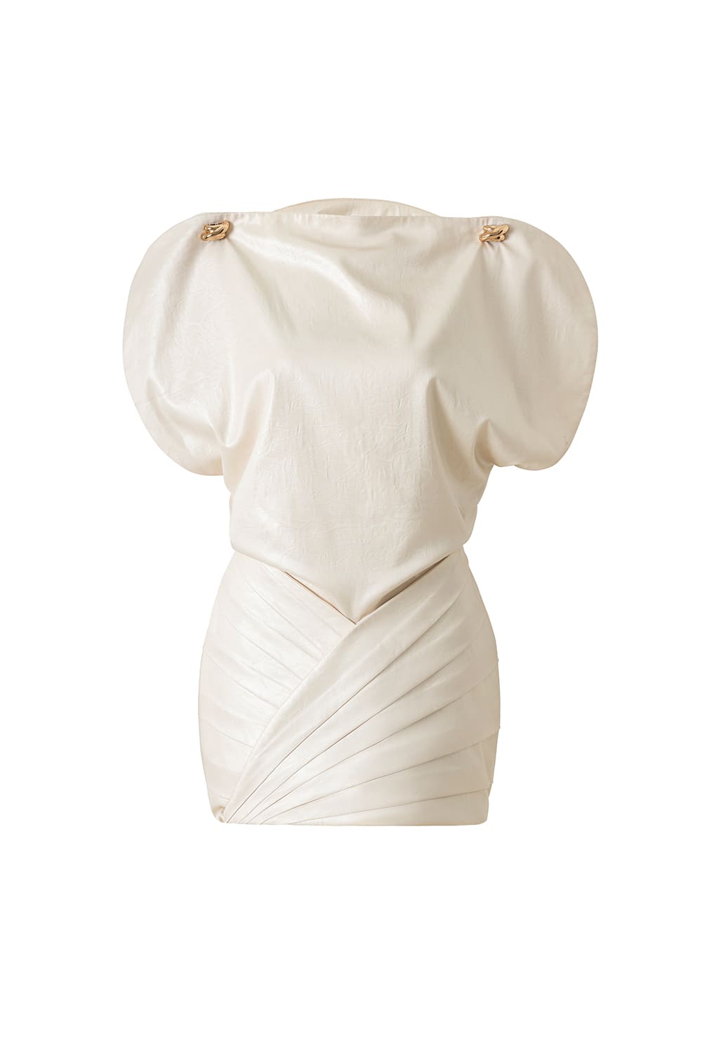 Demure Bodycon Boat Neck Poly Silk Mini Dress