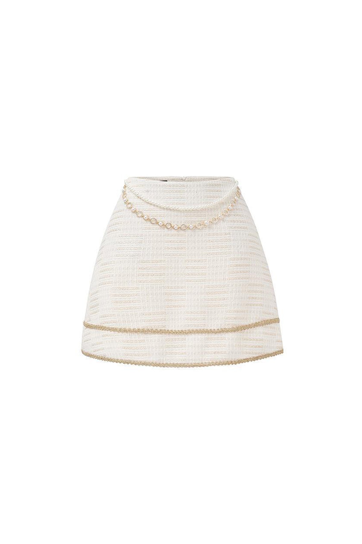 Nolan A-line Bead Tweed Mini Skirt