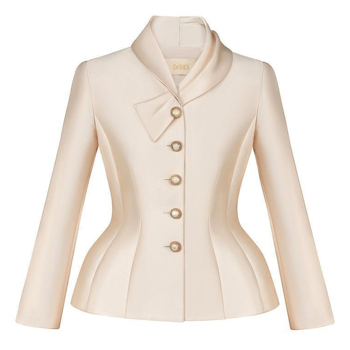Serena Peplum Button Taffeta Jacket