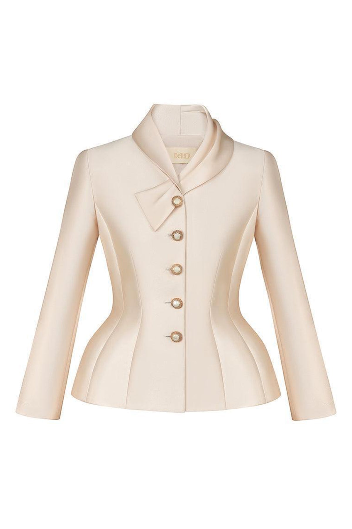 Serena Peplum Button Taffeta Jacket