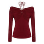 Son Bodycon Long Sleeved Knitted Fabric Top