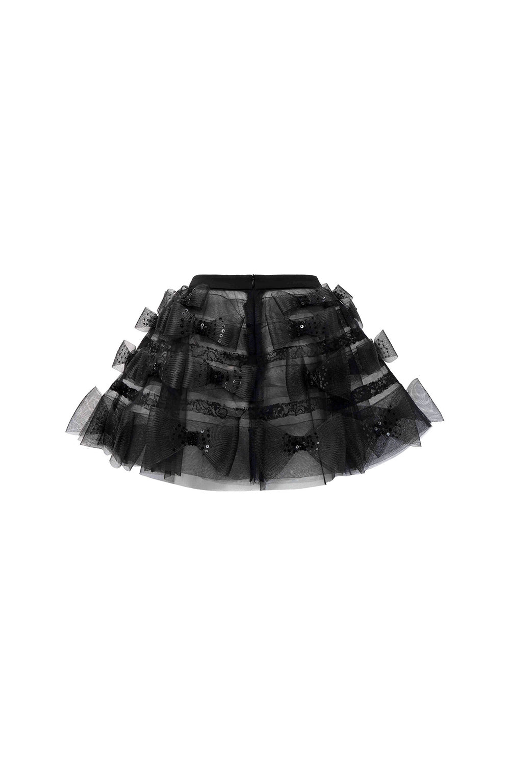 Veil Fit and Flare See-Through Lace Mini Skirt