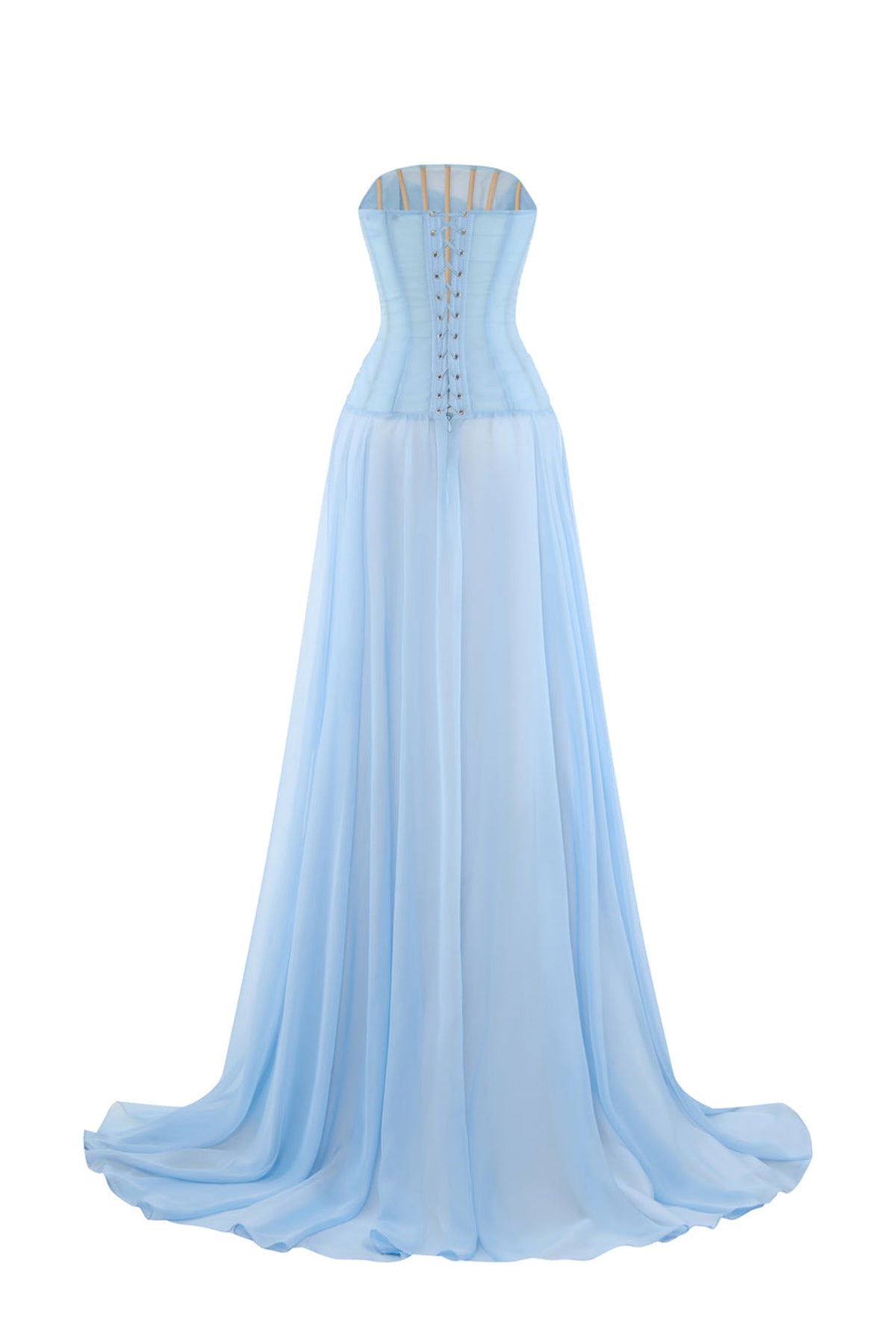 Women's Vespara A-line See-Through Chiffon Floor Length Dress Customize Baby Blue MEAN BLVD