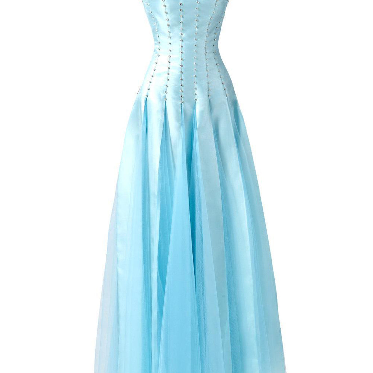 Zuniga Gored High Neck Mesh Silk Maxi Dress