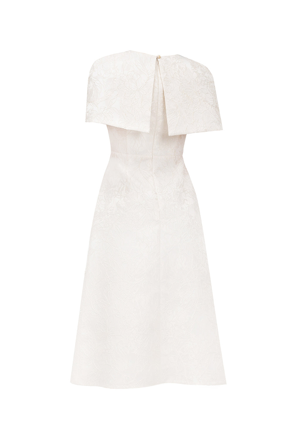 Sophia A-line Cape Shoulder Jacquard Calf Length Dress