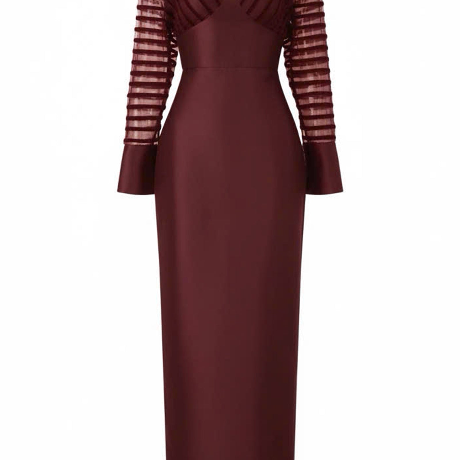 Tracy Cuff Sleeve Taffeta Maxi Dress