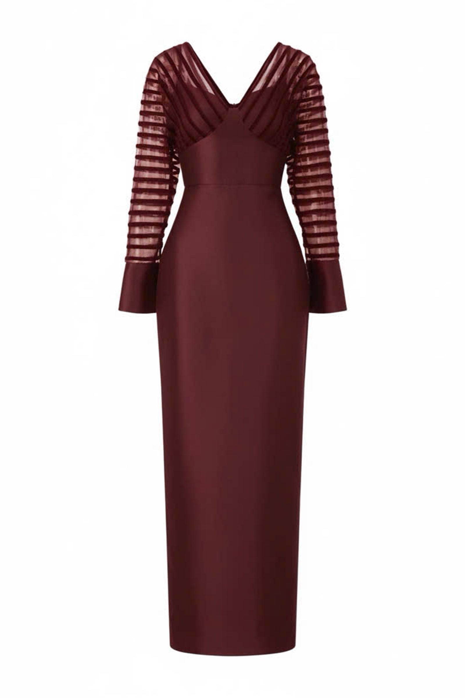 Tracy Cuff Sleeve Taffeta Maxi Dress