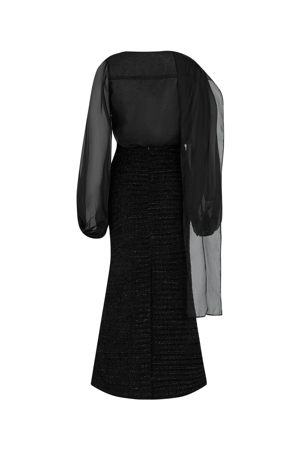 Mysty Straight Long Sleeved Sheer Fabric Shirt