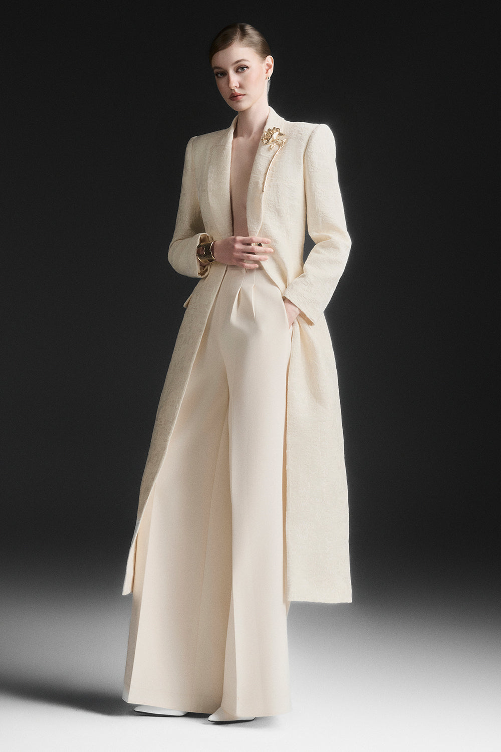 Vaelith V-Neck Trench Coat