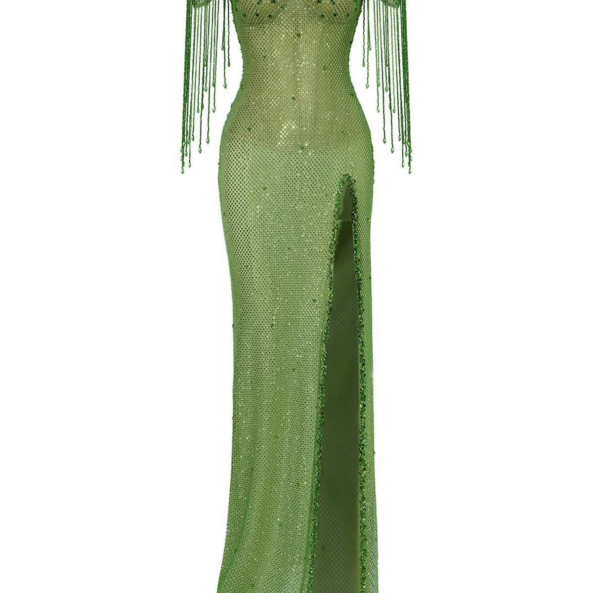 Cillian Sheath Off-Shoulder Mesh Floor Length Dress