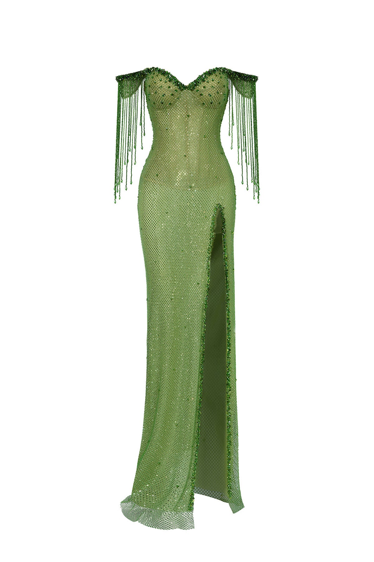 Cillian Sheath Off-Shoulder Mesh Floor Length Dress