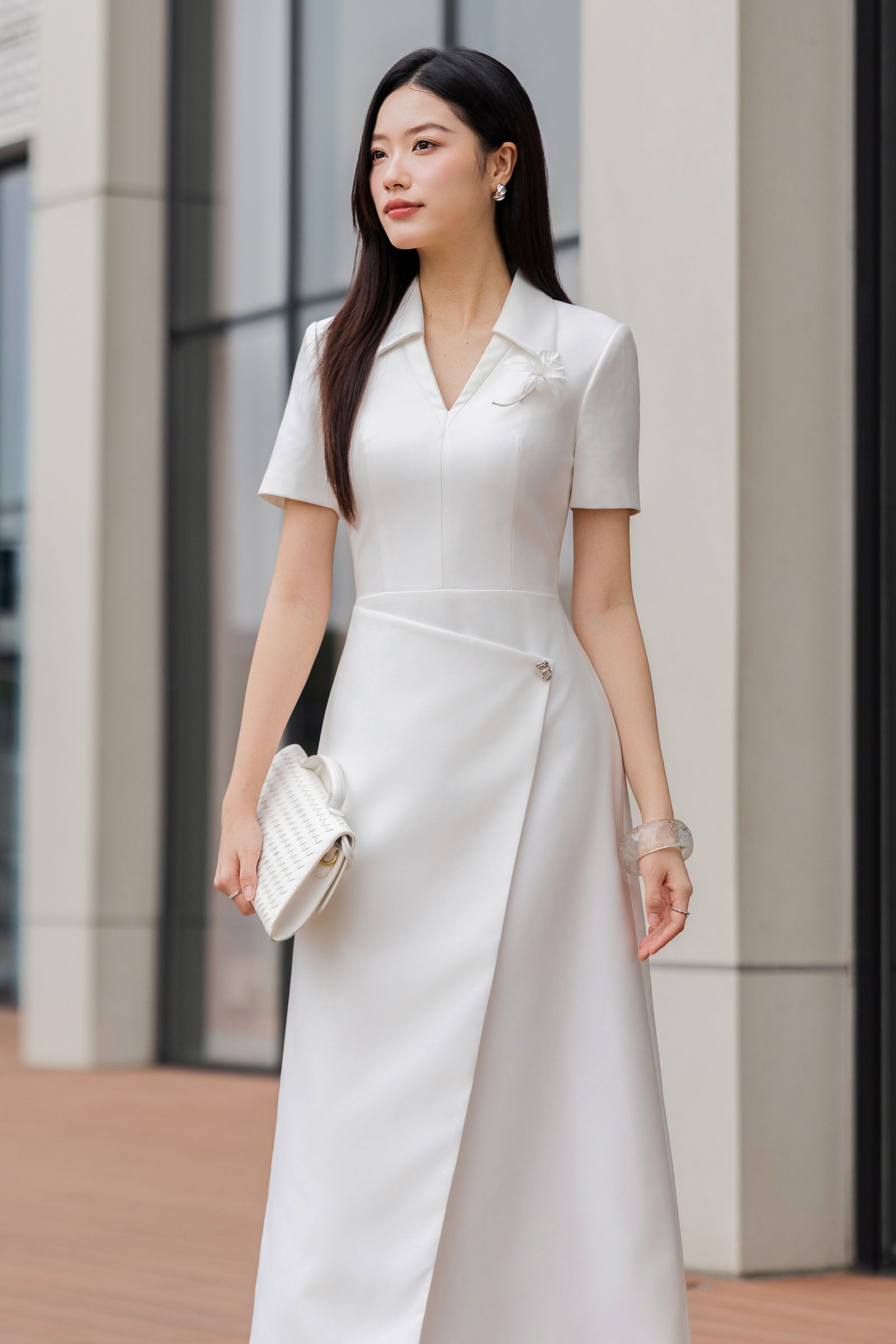 lady mai dress Women's Ngu Mai Mandarin Ao Dai Set Pastel Pink S/M/L MEAN BLVD, Pastel Pink / S