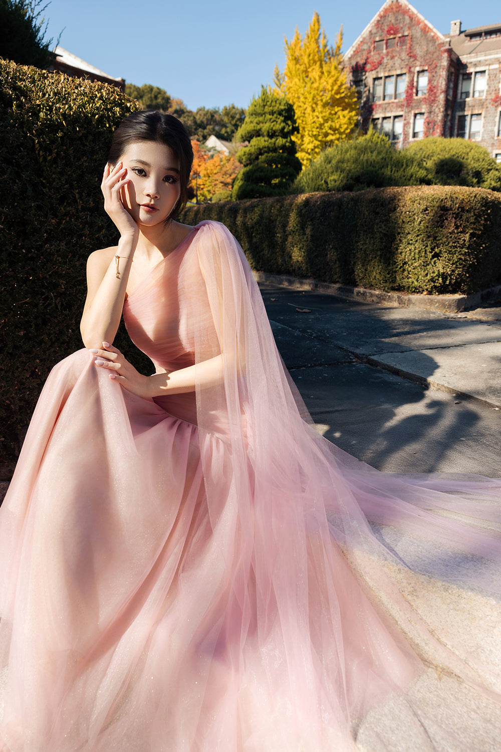 Frosella One Shoulder Gathering Maxi Dress