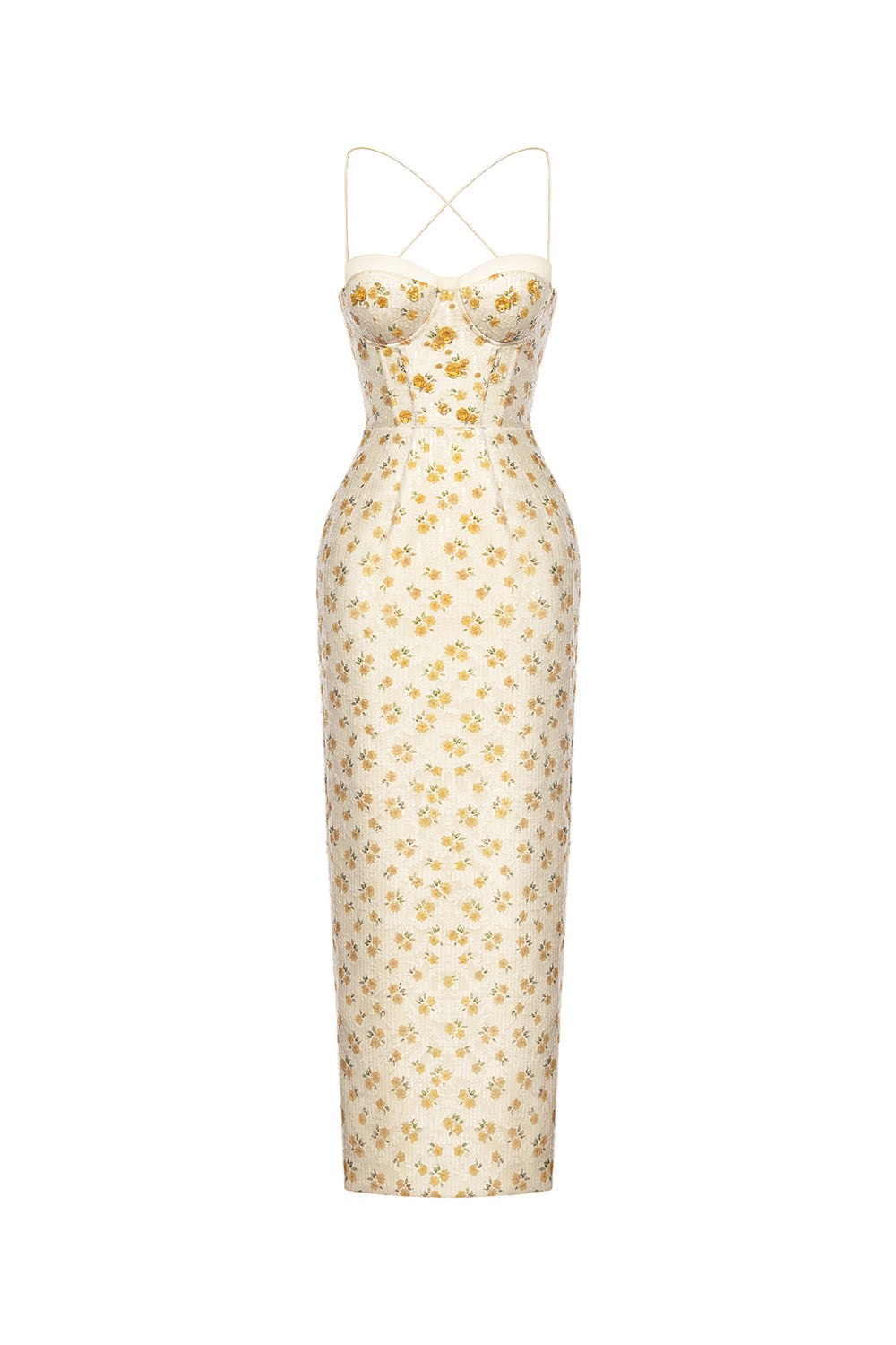 Lizzie Sheath Semi-Heart Neck Chiffon Ankle Length Dress