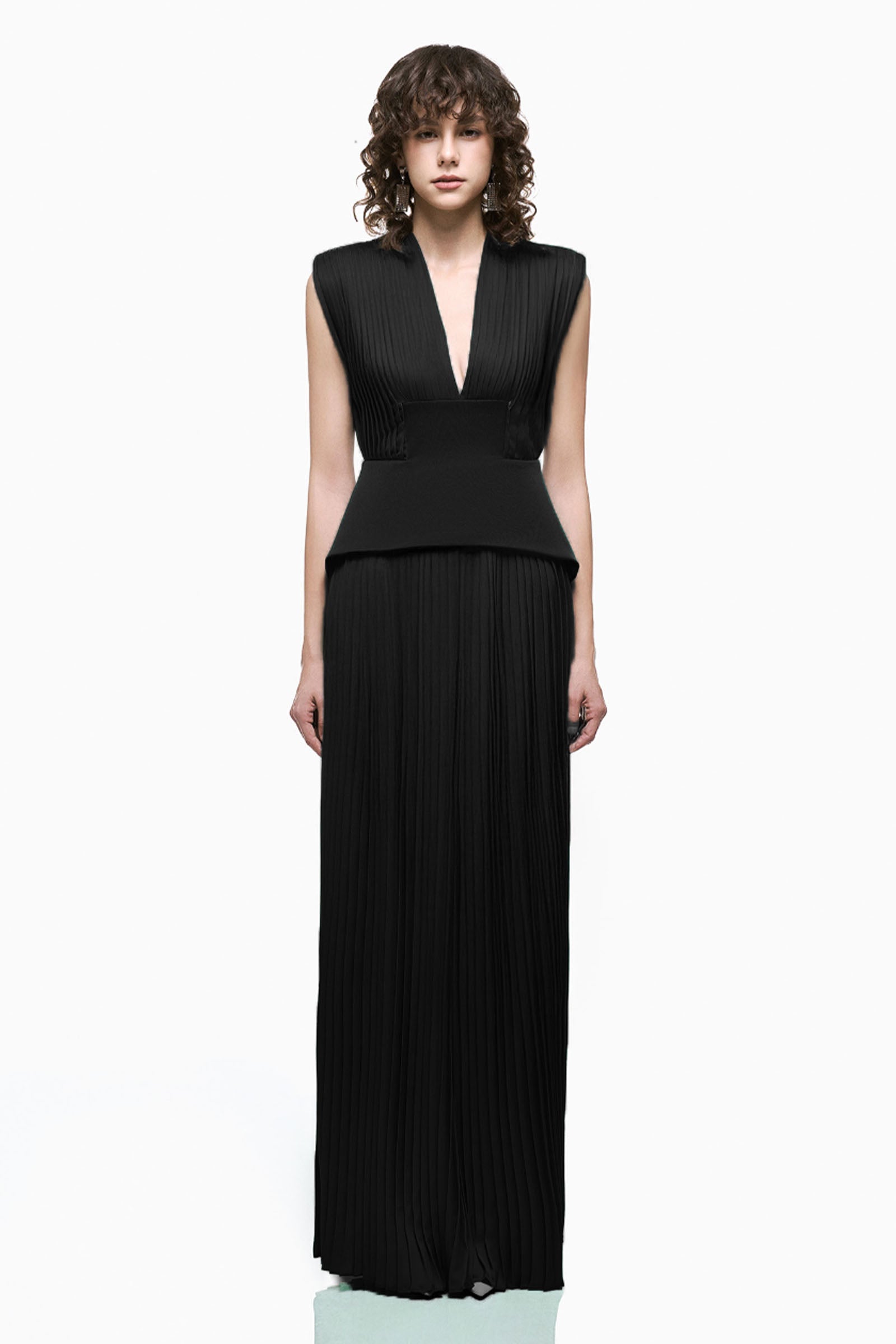 Camellie Pleated Maxi Dress