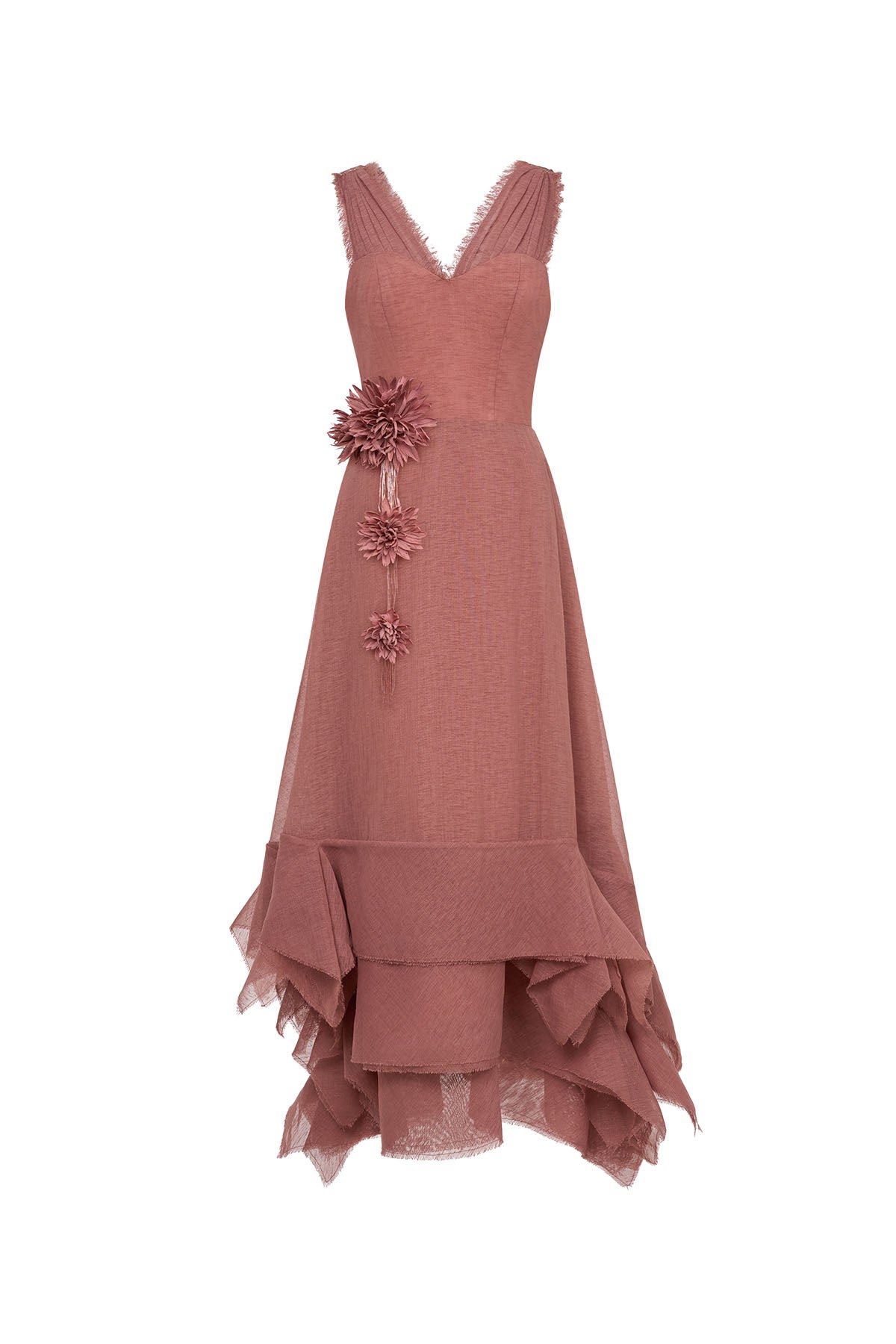 Women's Dune Draped Midi Dress Dusty Rose S/M/L/XL/Customize MEAN BLVD