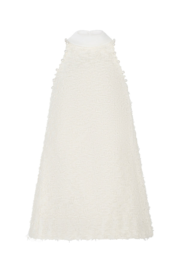 Fleur Trapezoid Sleeveless Tweed Mini Dress