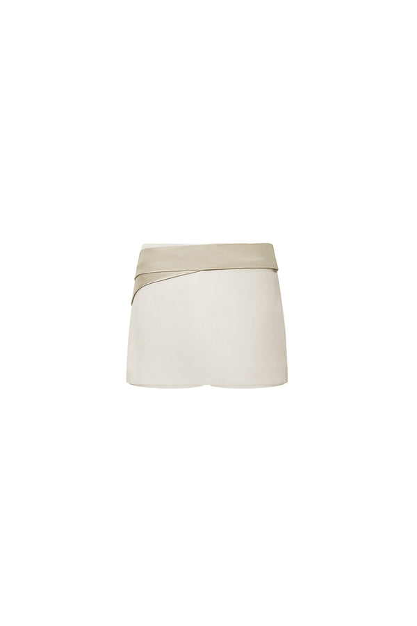 Yorkshire Straight High Waist Taffeta Mini Skirt